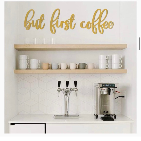 But First Coffee Gold Wall Words Sign Decor - Picture 5 of 9